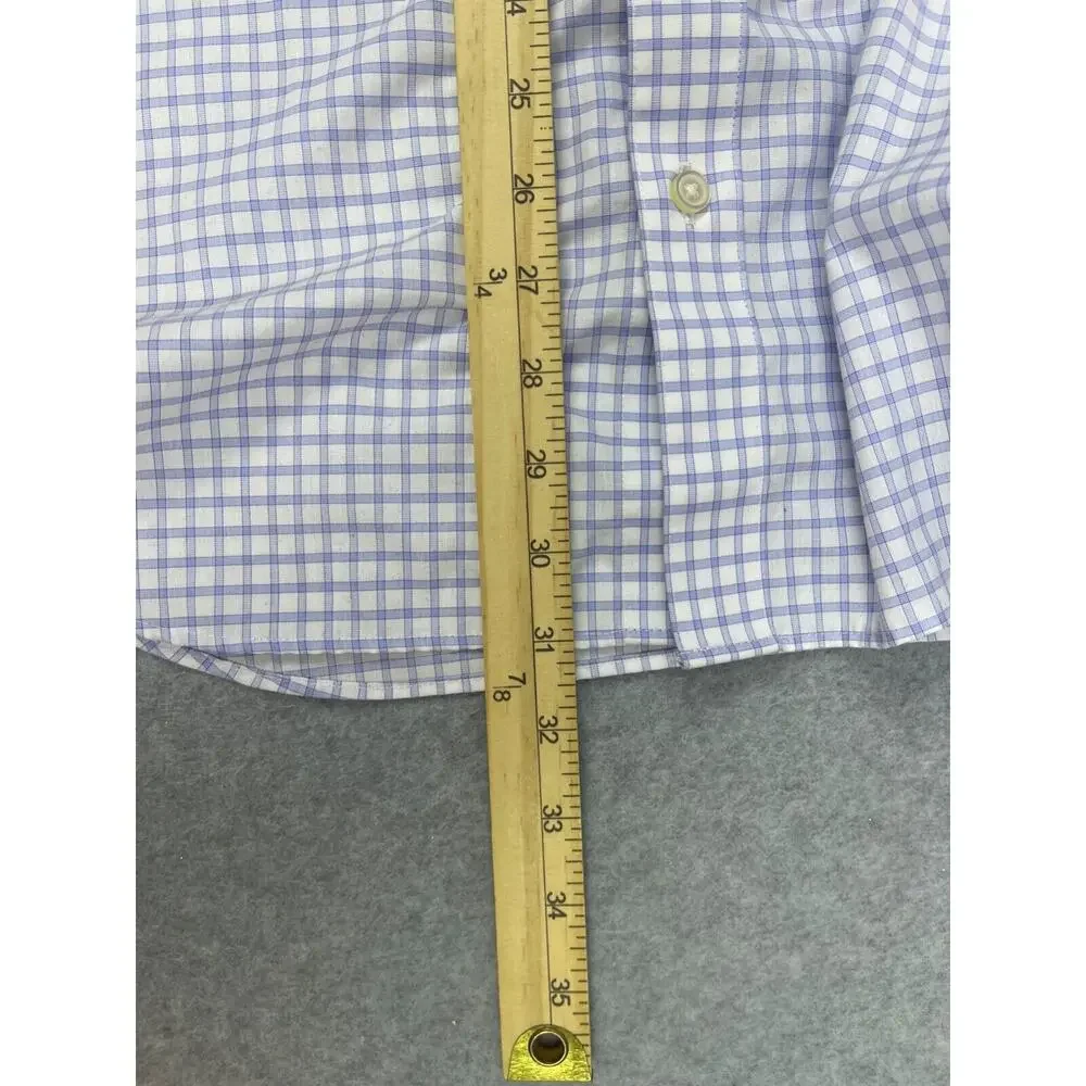 Banana Republic Shirt‎ Men's XL Blue Plaid Long Sleeve Button Up Non Iron